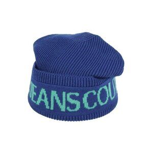 Versace Navy and Teal Knit Beanie